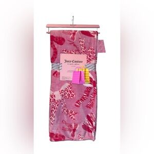 Juicy Couture Pink Leopard Print Throw